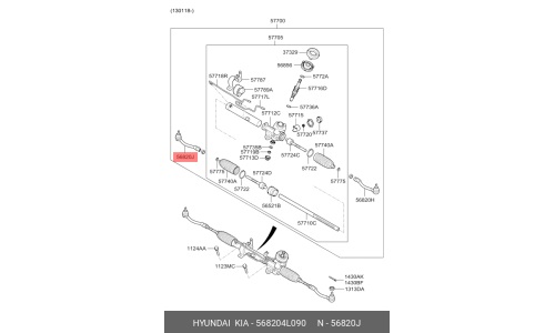 Наконечник рулевой тяги | прав Hyundai/Kia, арт. 56820-4L090