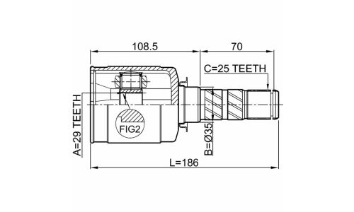 ШРУС Febest, передний, внутренний, арт. 0811-B13