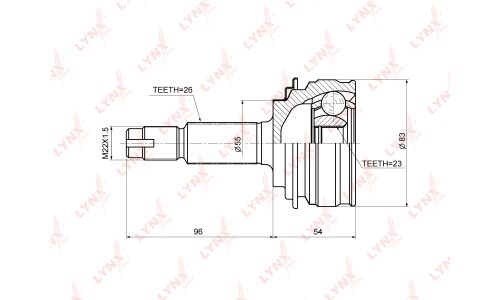ШРУС LYNXauto, внешний, арт. CO-3684