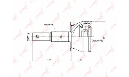 ШРУС LYNXauto, внешний, арт. CO-3675