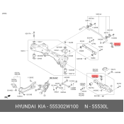 Стойка стабилизатора (линк) Hyundai/Kia, задняя, левая, арт. 55530-2W100