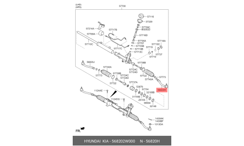 Наконечник рулевой тяги Hyundai/Kia, арт. 56820-2W000