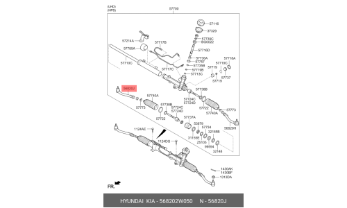 Наконечник рулевой тяги Hyundai/Kia, арт. 56820-2W050