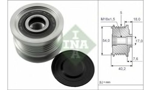 Муфта обгонная шкива генератора INA, арт. 535 0143 10