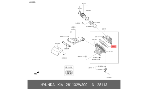 Фильтр воздушный Hyundai/Kia, арт. 28113-2W300