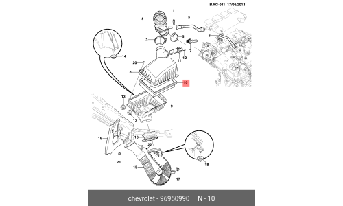 Фильтр воздушный GM, арт. 96950990