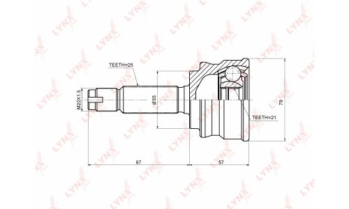 ШРУС LYNXauto, внешний, арт. CO-3656