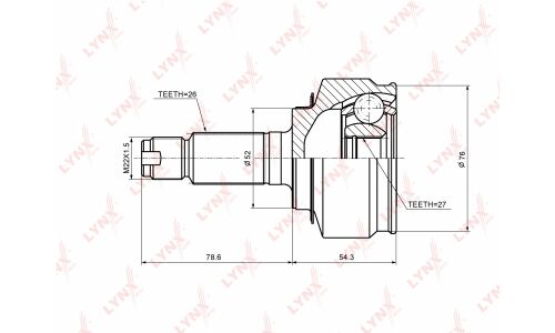 ШРУС LYNXauto, внешний, арт. CO-3694