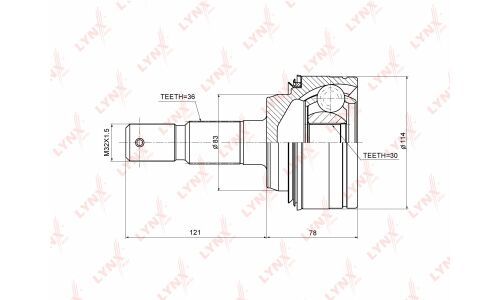 ШРУС LYNXauto, внешний, арт. CO-3709