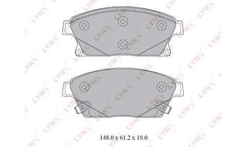 Колодки тормозные дисковые LYNXauto передние, комплект на ось (4 шт), арт. BD-1813