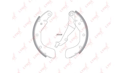 Колодки тормозные барабанные LYNXauto, комплект на ось (4 шт), арт. BS-1802