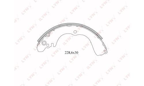 Колодки тормозные барабанные LYNXauto, комплект на ось (4 шт), арт. BS-5501