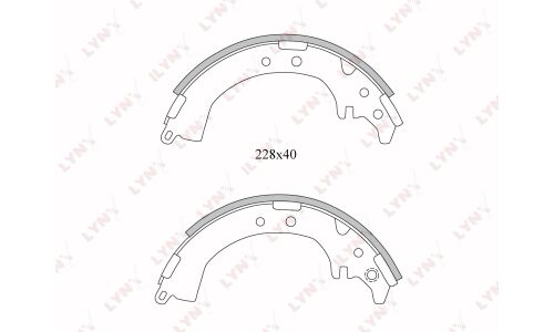 Колодки тормозные барабанные LYNXauto, комплект на ось (4 шт), арт. BS-7507