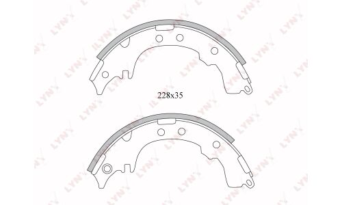 Колодки тормозные барабанные LYNXauto, комплект на ось (4 шт), арт. BS-7508