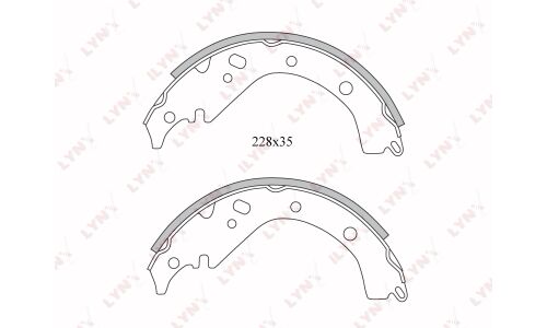 Колодки тормозные барабанные LYNXauto, комплект на ось (4 шт), арт. BS-7512