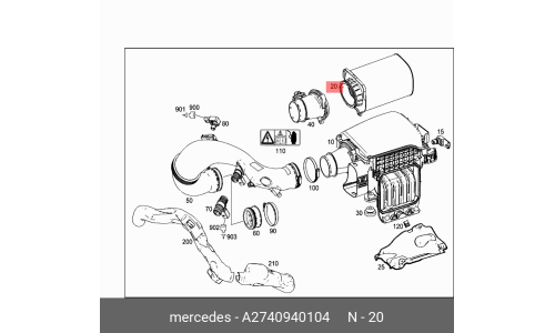 Фильтр воздушный Mercedes, арт. A 274 094 01 04
