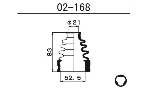 Пыльник привода Maruichi, внутренний, резина, арт. 02-168