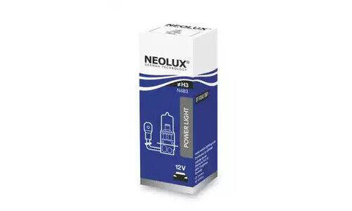 Лампа галогенная Neolux Power Light H3 (PK22s, T12), 12В, 100Вт, 3200К, 1 шт, арт. N483