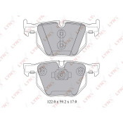 Колодки тормозные дисковые LYNXauto задние, комплект на ось (4 шт), арт. BD-1428