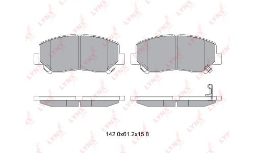 Колодки тормозные дисковые LYNXauto передние, комплект на ось (4 шт), арт. BD-5125