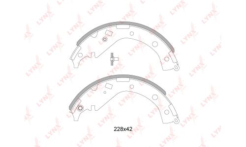 Колодки тормозные барабанные LYNXauto, комплект на ось (4 шт), арт. BS-7524