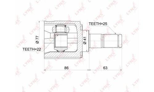 ШРУС LYNXauto, внутренний, арт. CI-3700