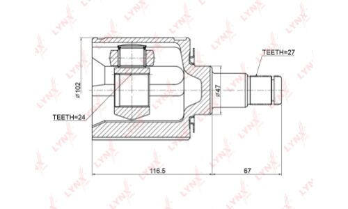 ШРУС LYNXauto, внутренний, арт. CI-3720