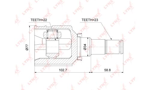 ШРУС LYNXauto, внутренний, арт. CI-3724