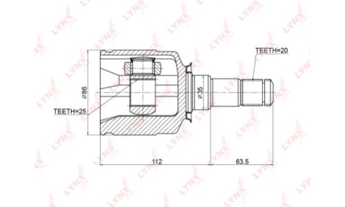 ШРУС LYNXauto, внутренний, арт. CI-3726