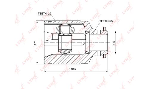 ШРУС LYNXauto, внутренний, арт. CI-7105