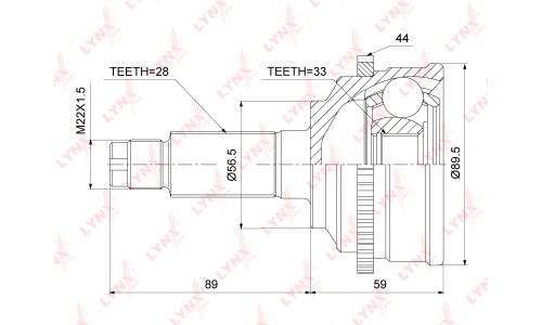 ШРУС LYNXauto, внешний, арт. CO-3673A