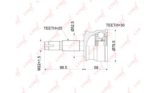 ШРУС LYNXauto, внешний, арт. CO-3729
