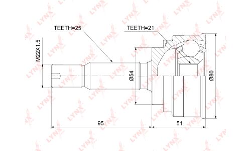 ШРУС LYNXauto, внешний, арт. CO-3735