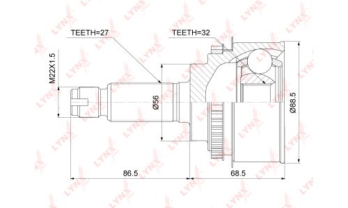 ШРУС LYNXauto, внешний, арт. CO-3744A