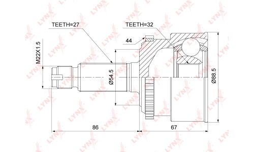 ШРУС LYNXauto, внешний, арт. CO-3745A