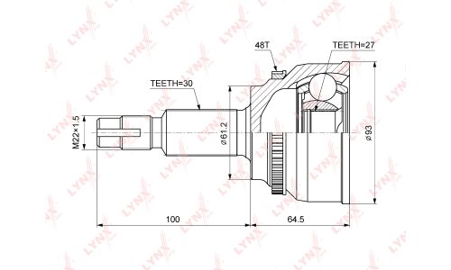 ШРУС LYNXauto, внешний, арт. CO-3752A