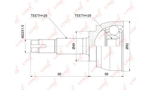 ШРУС LYNXauto, внешний, арт. CO-3756