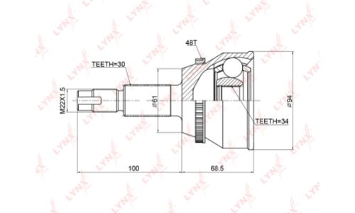 ШРУС LYNXauto, внешний, арт. CO-3758A