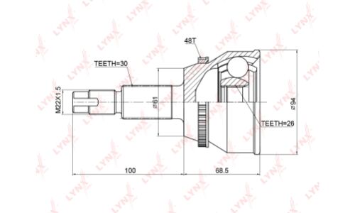 ШРУС LYNXauto, внешний, арт. CO-3759A