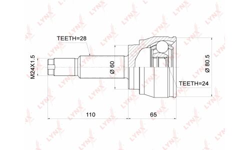 ШРУС LYNXauto, внешний, арт. CO-3762