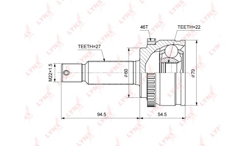 ШРУС LYNXauto, внешний, арт. CO-3850A