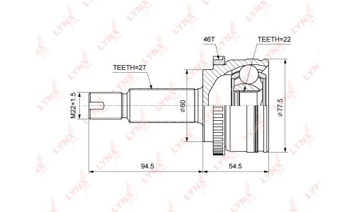 ШРУС LYNXauto, внешний, арт. CO-3851A