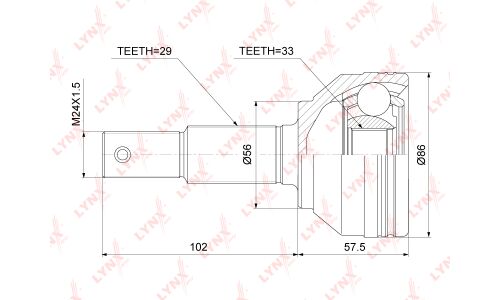 ШРУС LYNXauto, внешний, арт. CO-3853