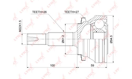 ШРУС LYNXauto, внешний, арт. CO-3855