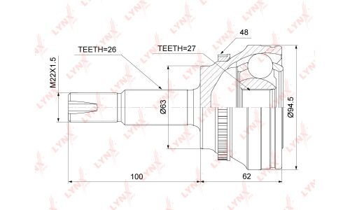 ШРУС LYNXauto, внешний, арт. CO-7585A