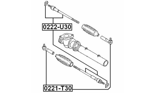 Тяга рулевая Febest, арт. 0222-U30