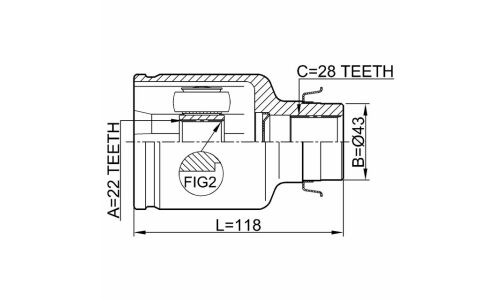 ШРУС Febest, передний, правый, внутренний, арт. 0511-M316ATRH