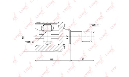 ШРУС LYNXauto, внутренний, арт. CI-3727