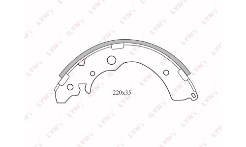 Колодки тормозные барабанные LYNXauto, комплект на ось (4 шт), арт. BS-3403