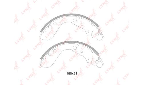 Колодки тормозные барабанные LYNXauto, комплект на ось (4 шт), арт. BS-3404